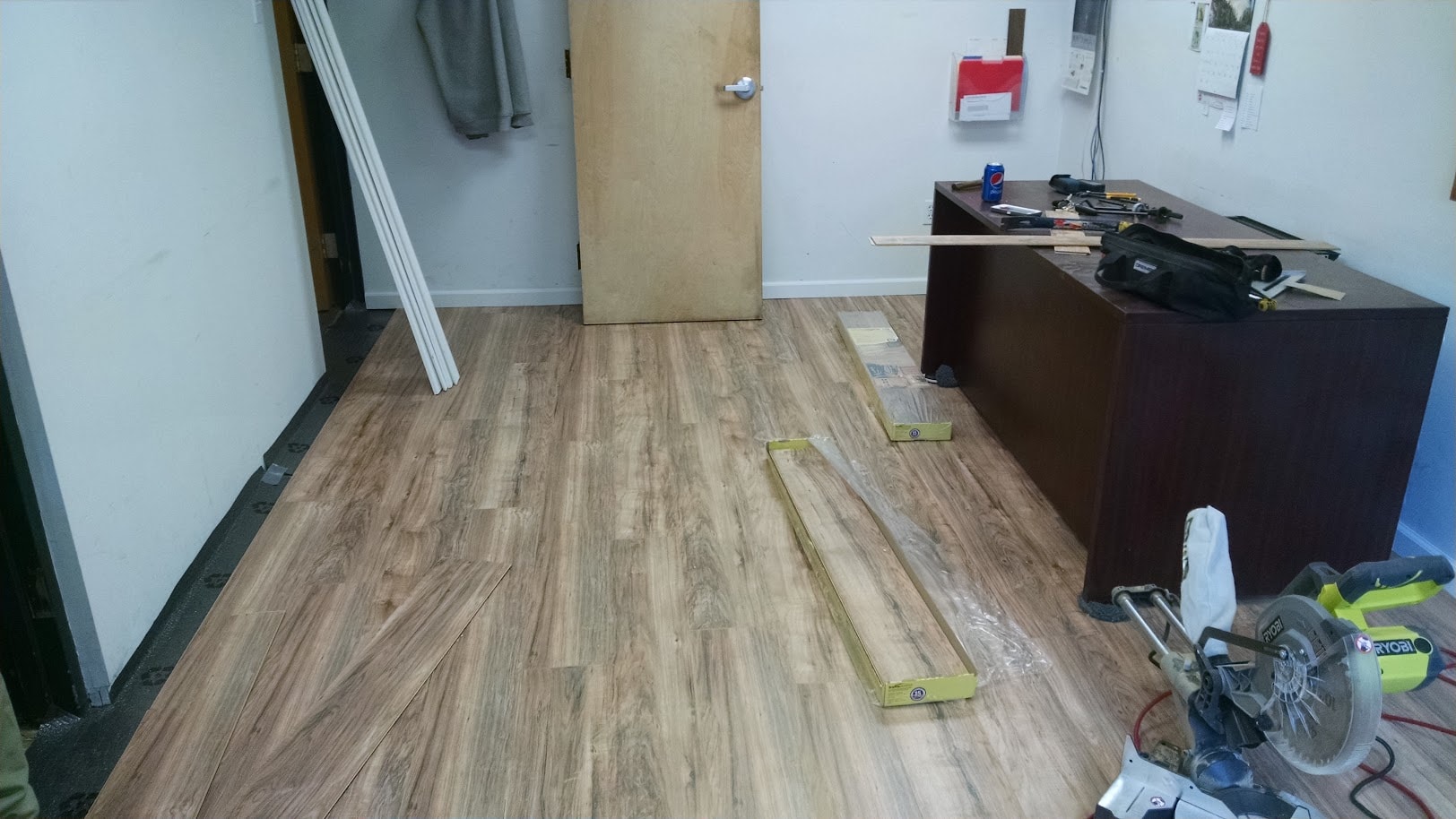 Penn Hills office floor — new flooring installation in progress