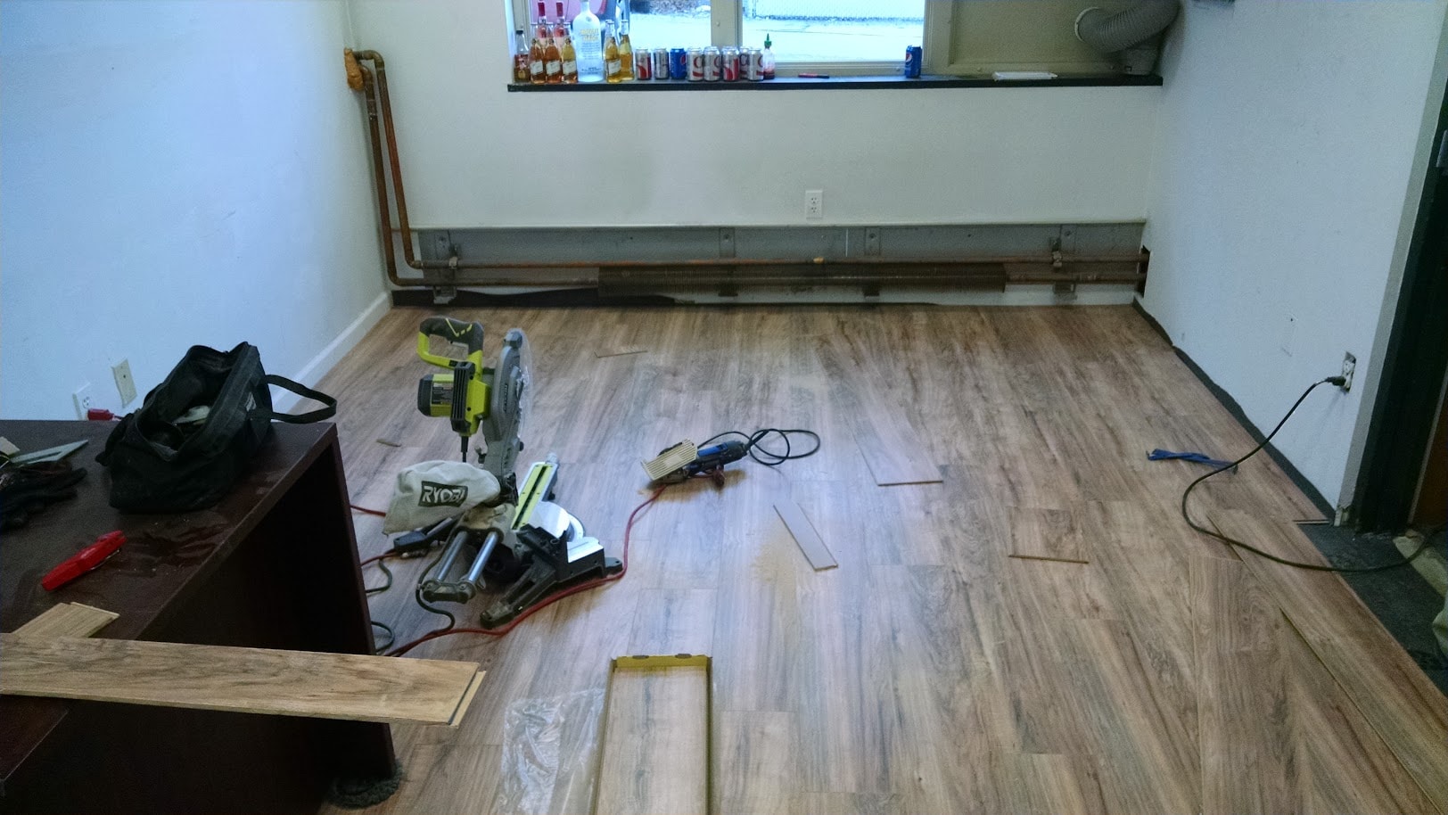 Penn Hills office floor — flooring nearly complete