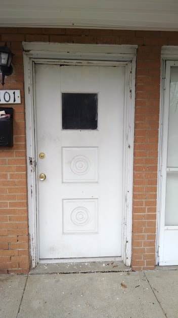 Wilkinsburg front door — before